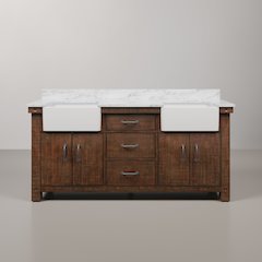 Paisley 72 In. Double Sink Carrara White Marble Countertop Bath Vanity