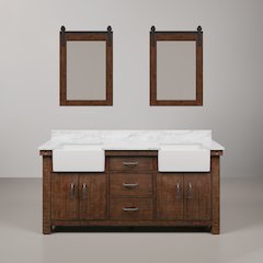 Paisley 72 In. Double Sink Carrara White Marble Countertop Bath Vanity