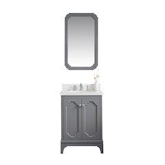 Queen 24 In. Single Sink Sink Carrara Quartz Countertop Bath Vanity