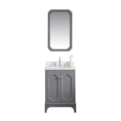 Queen 24 In. Single Sink Sink Carrara Quartz Countertop Bath Vanity