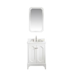 Queen 24 In. Single Sink Sink Carrara Quartz Countertop Bath Vanity