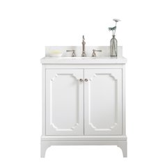 Queen 30 In. Single Sink Sink Carrara Quartz Countertop Bath Vanity
