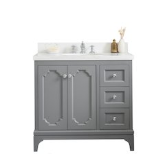 Queen 36 In. Single Sink Sink Carrara Quartz Countertop Bath Vanity