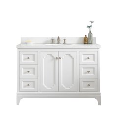 Queen 48 In. Single Sink Sink Carrara Quartz Countertop Bath Vanity