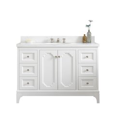 Queen 48 In. Single Sink Sink Carrara Quartz Countertop Bath Vanity