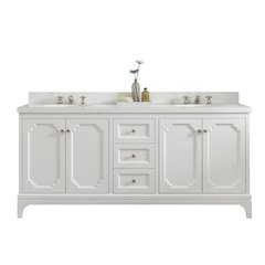 Queen 72 In. Double Sink Sink Carrara Quartz Countertop Bath Vanity