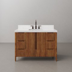 Sequoia 48 In. Single Sink Whitebrook Quartz Countertop Bath Vanity
