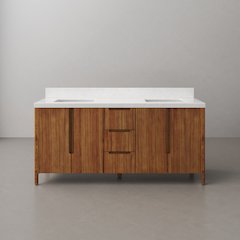 Sequoia 72 In. Double Sink Whitebrook Quartz Countertop Bath Vanity