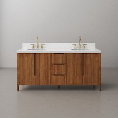 Sequoia 72 In. Double Sink Whitebrook Quartz Countertop Bath Vanity
