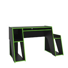 57.5 in.  Gaming Computer Desk with Keyboard Tray and Storage Shelves