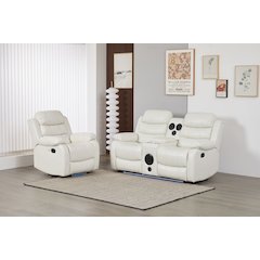 Faux Leather Manual Reclining Sofa Set – Two-Piece Home Theater Seating