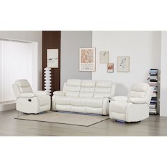 Faux Leather Manual Reclining Sofa Set – 3PC Home Theater Seating