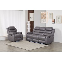 Faux Leather Manual Reclining Sofa Set – 2PC Home Theater Seating