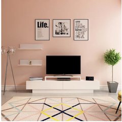 Lusi Tv Stand White&White