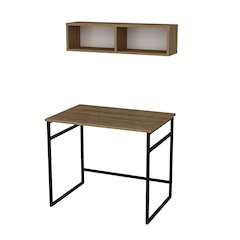 Gama Computer Desk-Oud Oak & Black