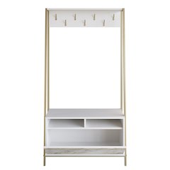 Devin Hall Tree - White & Ephesus Gold