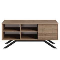 North Tv Stand - Walnut & Black