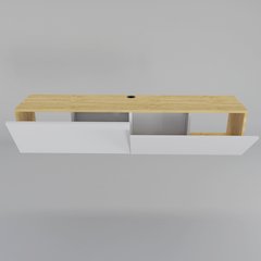 Poling Floating Tv Stand - Sapphire Oak & White