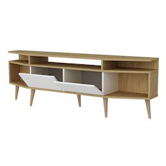 Dennis Tv Stand - Sapphire Oak & White