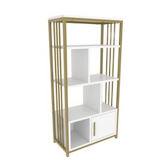Valero Bookcase White Gold