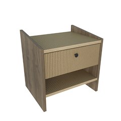 Berlin Nightstand Oud Oak Rattan Pattern