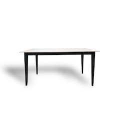 62" Modern Rectangular Sintered Stone Dining Table White/Black