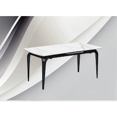 62-78-" Extended Modern Rectangular Sintered Stone Dining Table White/Black