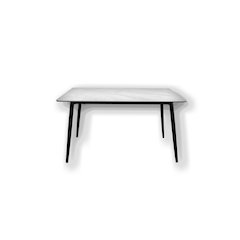 55" Modern Rectangular Sintered Stone Dining Table White/Black