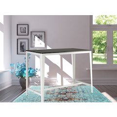 Monoco Table, Farmhouse Style Minimalis Counter Height Table In Brown/ White