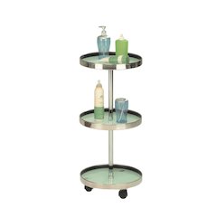 Contemporary Mobile 3-Tiered Glass Utility Cart