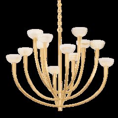 Maywood Chandelier, Vintage Gold Leaf