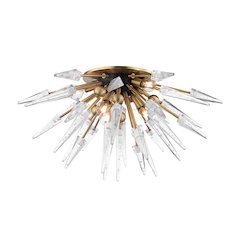 Sparta Semi Flush, Aged Brass