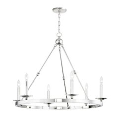 Allendale Chandelier, Polished Nickel