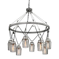 Citizen Chandelier, Graphite And Polished Nickel
