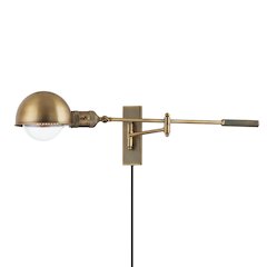 Cannon Plug-In Sconce, Patina Brass