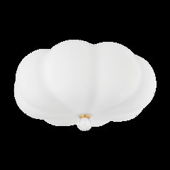 Demille Flush Mount, Aged Brass