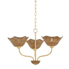 Kehlani Chandelier, Aged Brass