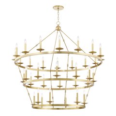 Allendale Chandelier, Aged Brass