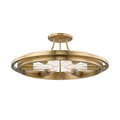 Chambers Semi Flush, Aged Brass