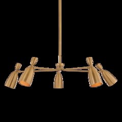 Spade Chandelier, Patina Brass