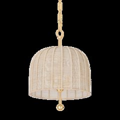 Lonnie Pendant, Vintage Gold Leaf