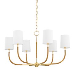 Webson Chandelier, Aged Brass