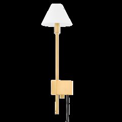 Teaneck Plug-In Sconce, Aged Brass