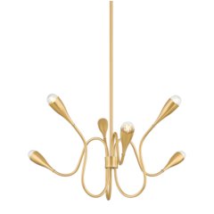 Anaise Chandelier, Aged Brass