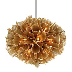 Pulse Chandelier, Gold Leaf