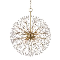 Dunkirk Chandelier, Aged Brass