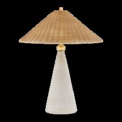 Perilla Table Lamp, Aged Brass
