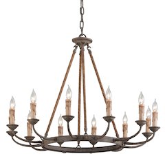 Cyrano Chandelier, Earthern Bronze