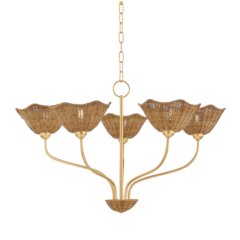 Kehlani Chandelier, Aged Brass