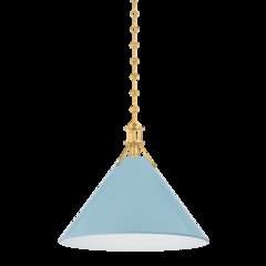 Painted No. 2 Pendant, Aged Brass